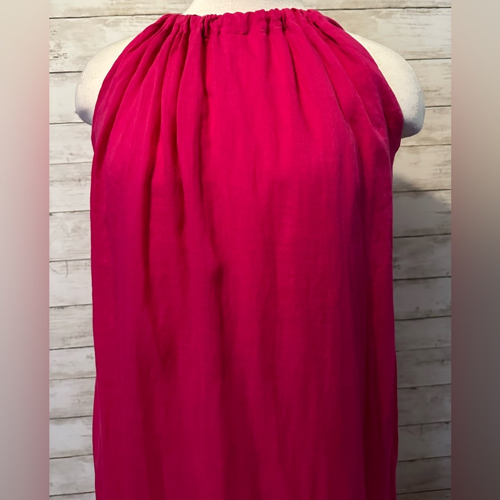Banana Republic Women,s Fino Ramie Maxi Dress Dark Magenta Size L - Picture 7 of 8